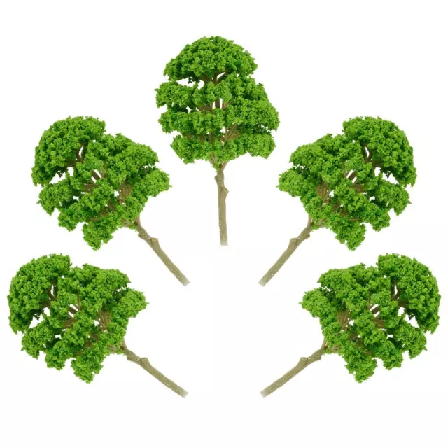 Green Model Trees For Railway Train Park Landscape Decoration Accessories 5pcs