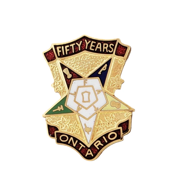 VTG 50 YEARS Freemason Order of the Eastern Star Masonic Lapel Hat Pin