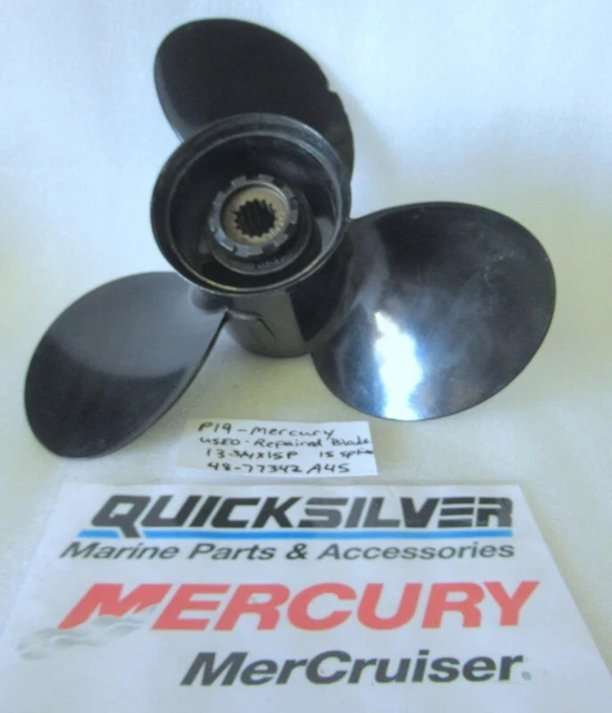 P19 Mercury 48-77342A45 Propeller 13 3/4X15P 15 Spline OEM Used Factory Parts