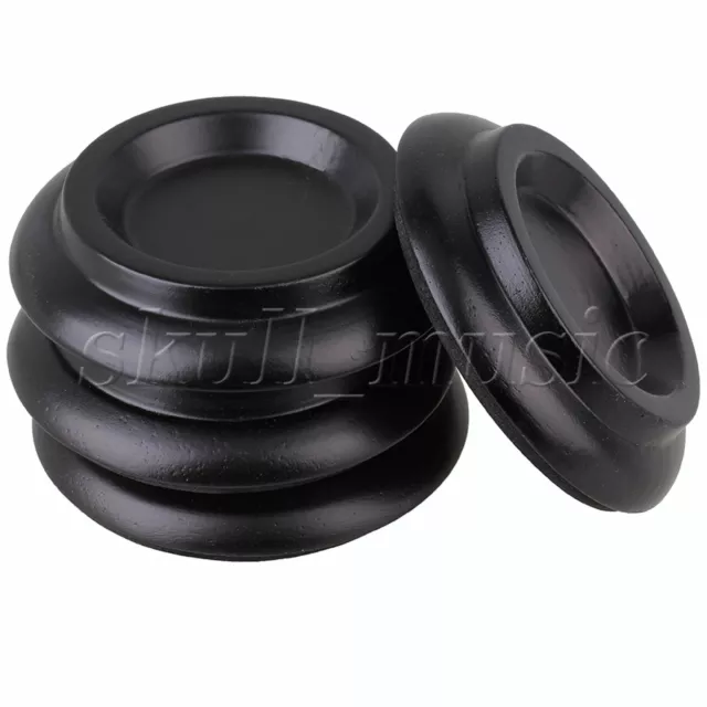 Solid Wooden Upright Grand Piano Caster Cups Pads Black Pack of 4