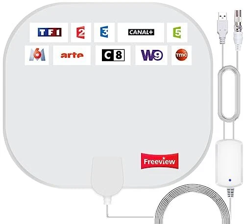 2024 Nouvelle Antenne TV Intérieur TNT Puissante – 380KM Portée Antenne HDTV ...