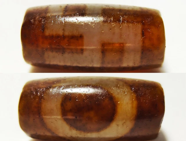 genuine old antique tibetan swastika one eyed dzi bead pendant 1 eyed gzi amulet