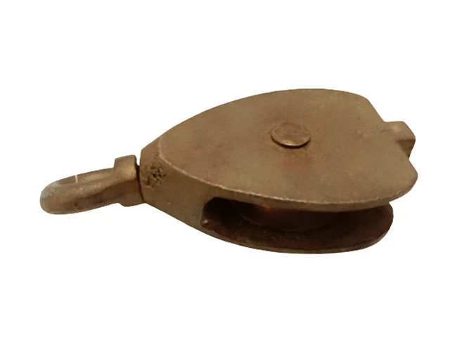 VINTAGE Marine BRASS PULLEY - Marine Hardware - FROM SHIP SALVAGE (1472)