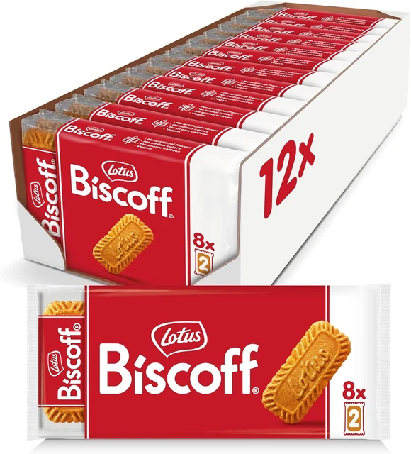 Lotus Biscoff | Biscuit Original | Emballé En Sachet De 2 Biscuits | Vegan | Sans Colorant Ni Arômes Artificiels | 16 X 2 Packs (x10) | 2.5kg