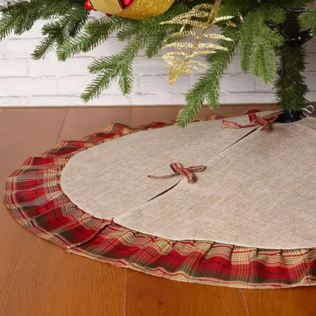 Christmas Tree Skirt Double Print Tree Bottom Decoration Home Xmas Floor