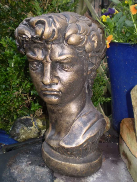 Vintage English 1930'S Céramique Jardin Statue Buste De King David