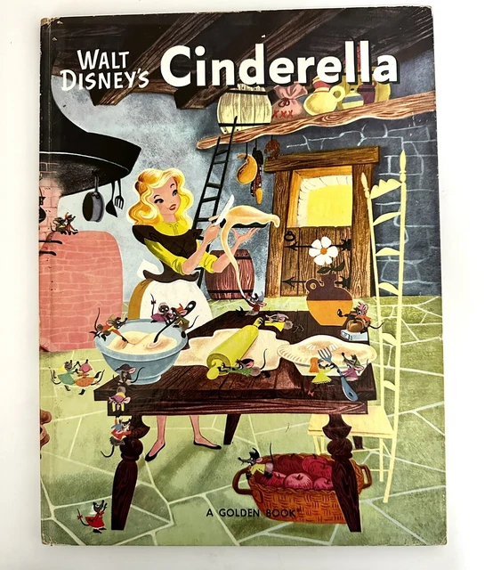 Vintage Walt Disneys CINDERELLA Hardcover - 1981 Very large Golden Book Beauty!