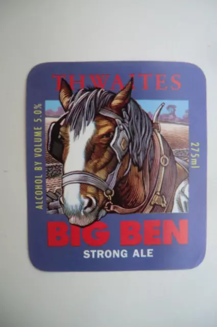 THWAITES BIG BEN STRONG ALE 275ml 5.0% BREWERY BEER BOTTLE LABEL