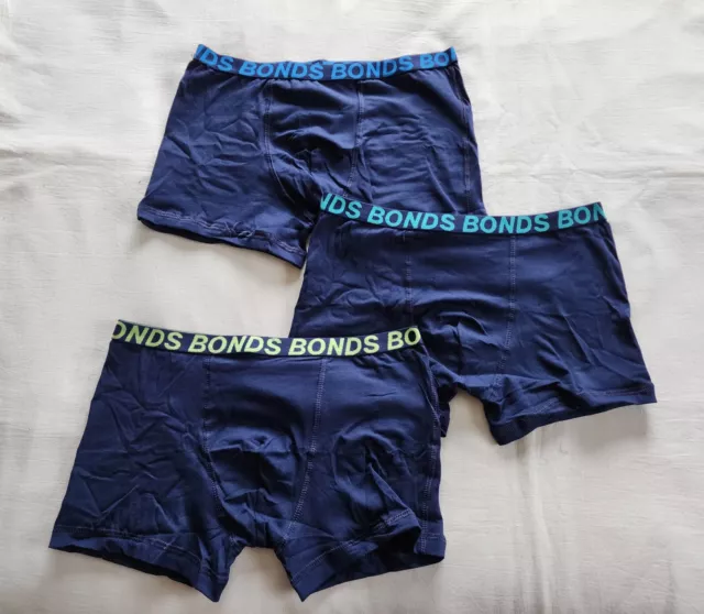 Bonds UWKN3A 02K Navy Boys Underwear Sport Trunk Brief 3 Pack Size 14/16 New