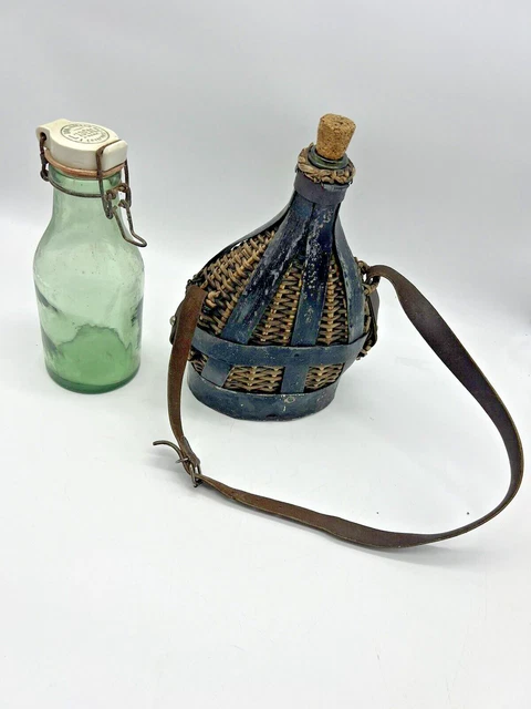 ANCIENNE BIDON / Gourde en Aluminium Militaria Bidon Empire Fermeture