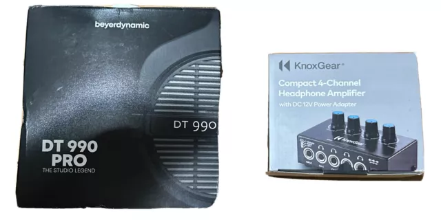 Beyerdynamic DT990 Pro Over Ear Studio Headphones + KnoxGear Compact Amp Tested