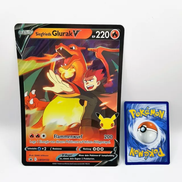 Pokémon Siegfrieds Glurak V XXL Promo Jumbo Card SWSH133 DEUTSCH