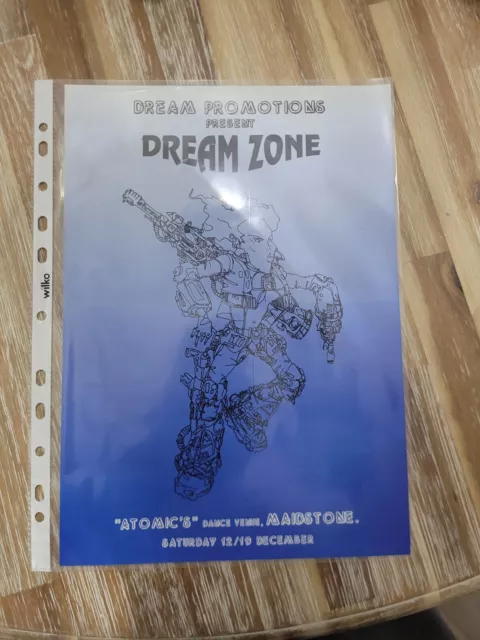 Dream Zone Atomics Maidstone Nightclub Kent 1992 Rave Flyer A4