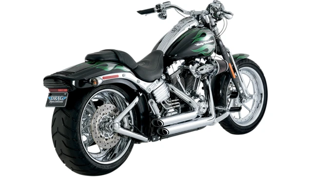 Vance & Hines 17221 Shortshots Staggered Exhaust Chrome Harley Softail 1986-2011