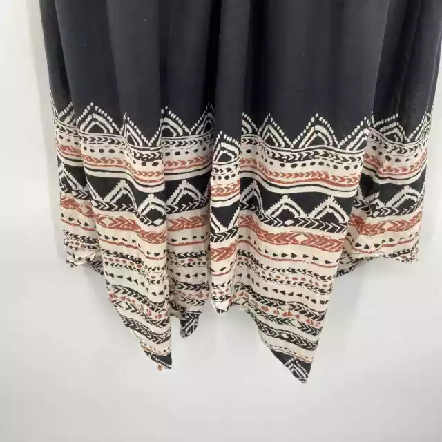 Volcom Spinternship Strapless Dress Womens XS Black Brown White Tribal Cotton 3