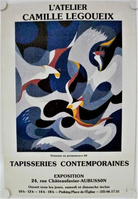 Affiche TAPISSERIES CONTEMPORAINES Exposition Aubusson