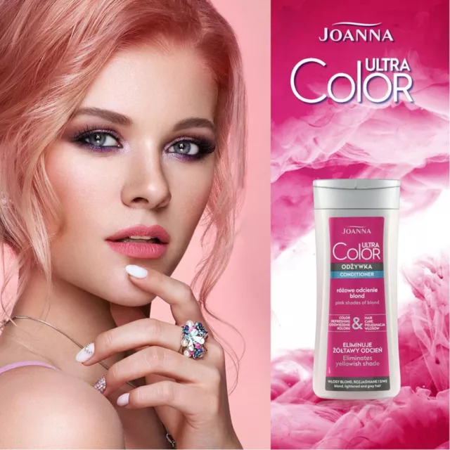 Acondicionador Joanna Rosa Elimina Tono Amarillo Color De Cabello Refrescante Ultra Color