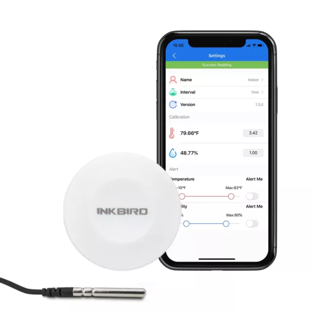 Bluetooth Thermometer Data Recorder Temperature & Humidity Sensor Logger IBS-TH1