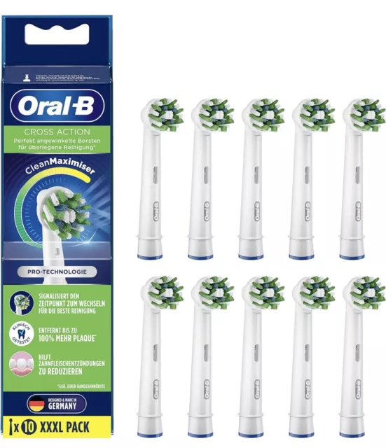 Oral-B CrossAction CleanMaximiser Aufsteckbürsten - Weiß, 10 Stück