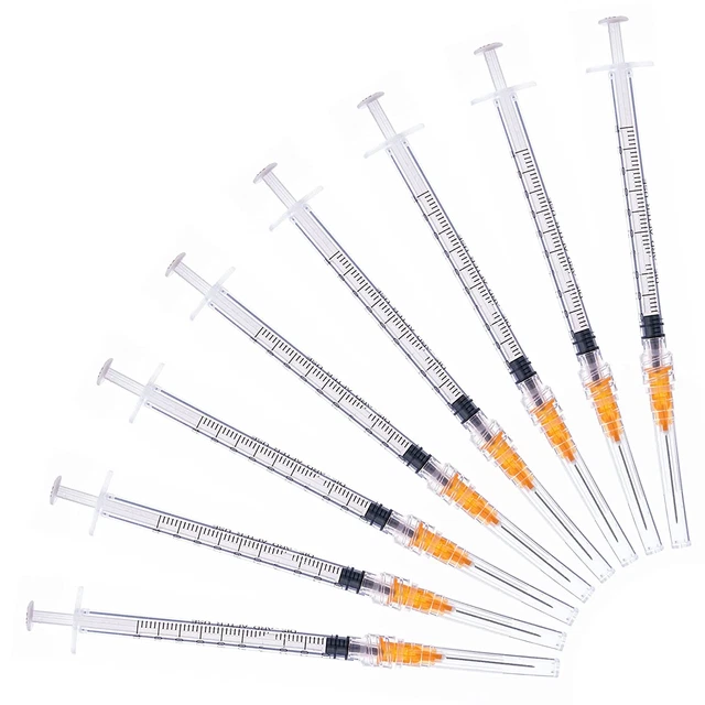 20 Pack 1ml/cc 25 Gauge 1 inch Lab Dispensing Tools, Industry Luer Lock Packaged