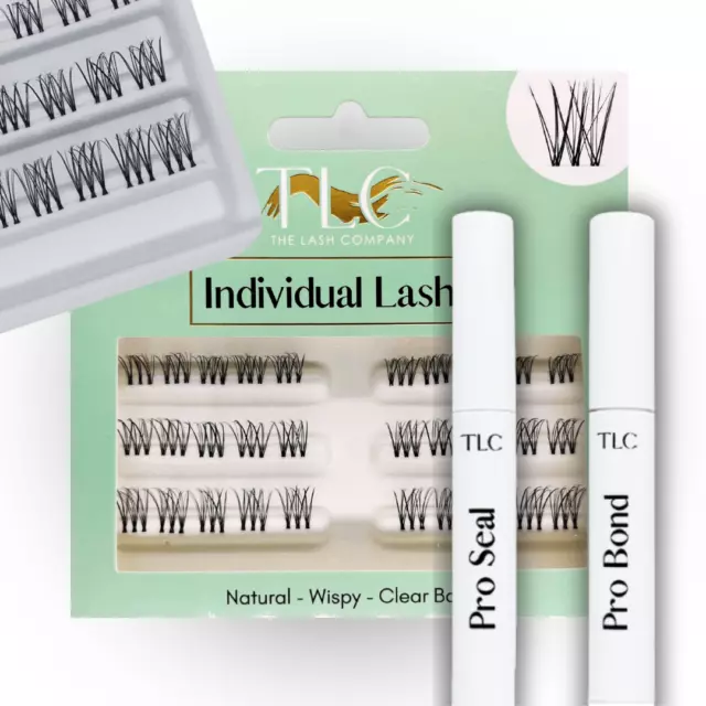 DIY Eyelash Extension Kit Individual Lashes Clusters Lashes & 7day Bond & Seal