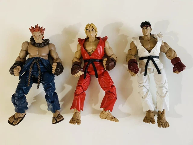 Series 4 Akuma Action Figure, Codllyne Akuma Red Hair and Blue Outfit  action figure. You might not be able to defeat Akuma in battle, but you can  own him as pa 