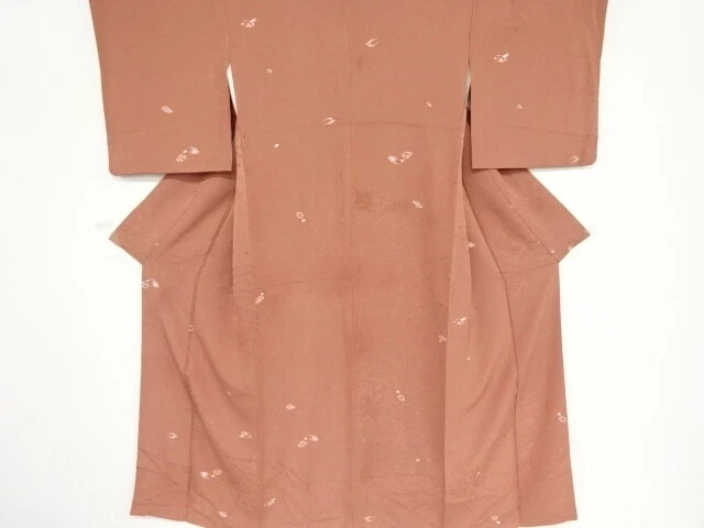 47574# Japanese Kimono / Antique Kimono / Urushi / Woven Abstract Pattern