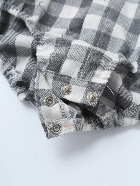 Tuta monopezzo camicia neonato bambini vestiti a quadretti manica lunga bambini 10