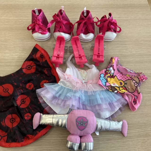 Build A Bear Roller Bundles Pokemon Cape Shoes Dress Roller Skates Paw Patrol