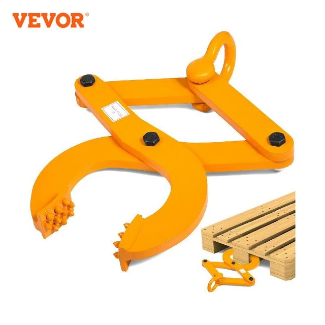 3TONS  Scissor Pallet Puller Clamp with Convex Teeth Yellow Pallet Grabber