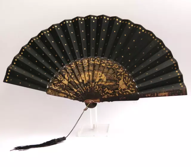 Éventail - Laque de Chine - XIXe - Chinese Lacquer Fan