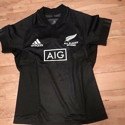 Tout Noir Sept Nouvelle Zélande adidas Femmes Domicile Maillot Rugby L Neuf