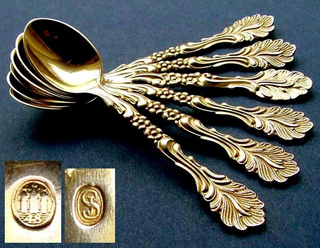 Set, 6 Kaffeelöffel, Dänemark, Jens Sigsgaard, 830er Silber, um 1948 D558