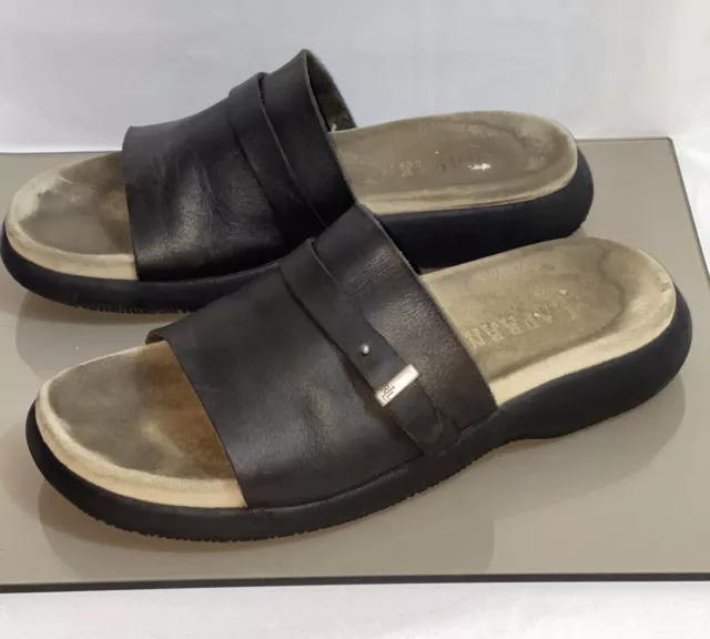 Lauren Ralph Lauren slide sandals Dark￼ Brown leather Women’s size 9