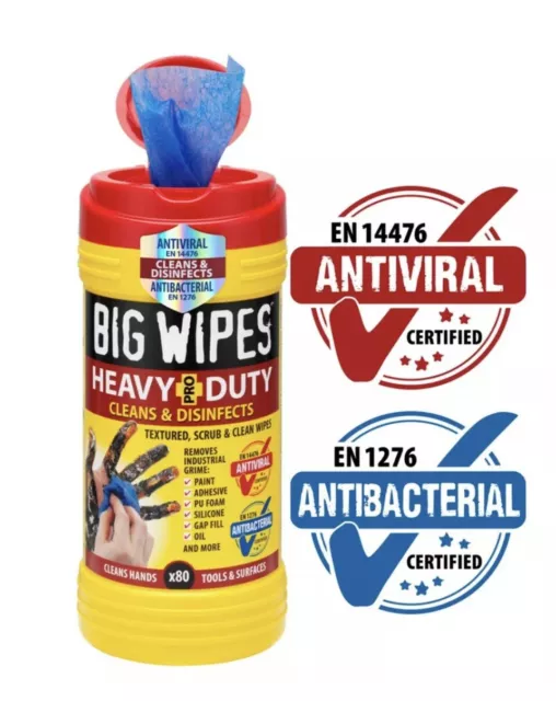 BIG WIPES Heavy Duty 4x4 Cleaning Wipes - Red, 80