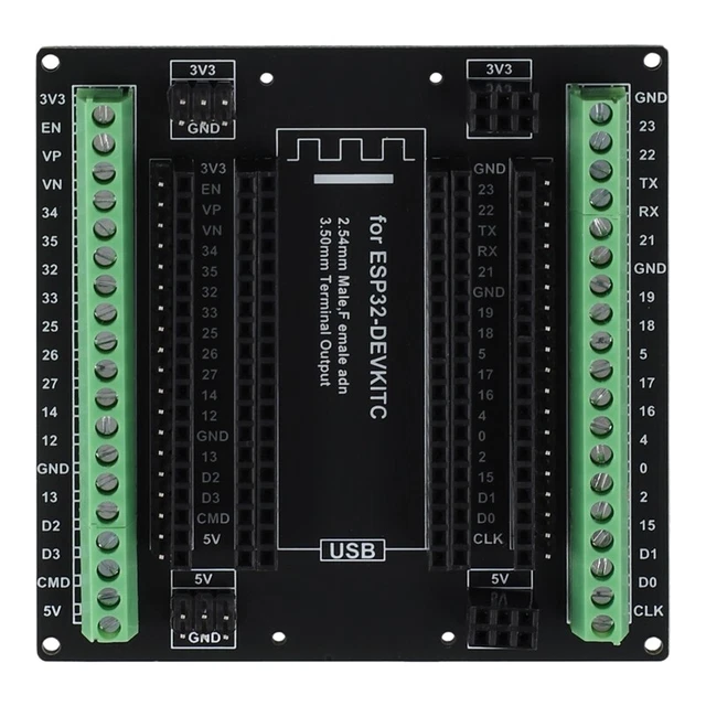 Modulo Shield A Vite Per ESP32 – Espansione GPIO 38 Pin Con Morsettiera Per ESP-WROOM-32 DevKitC