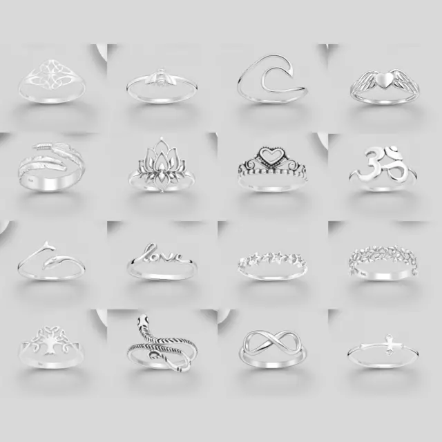 Wholesale Jewellery Lot Assorted Rings 925 Sterling Silver 12pce Mixed Designs