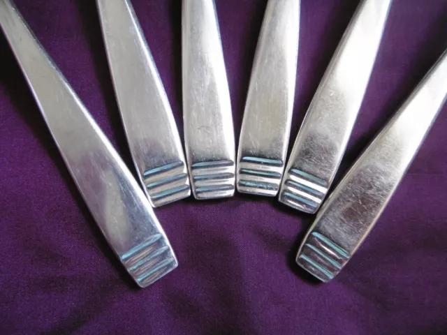 Antique Set Of 6 Art Deco Elkington Rochester  Silver Plated Epns Soup Spoons 2