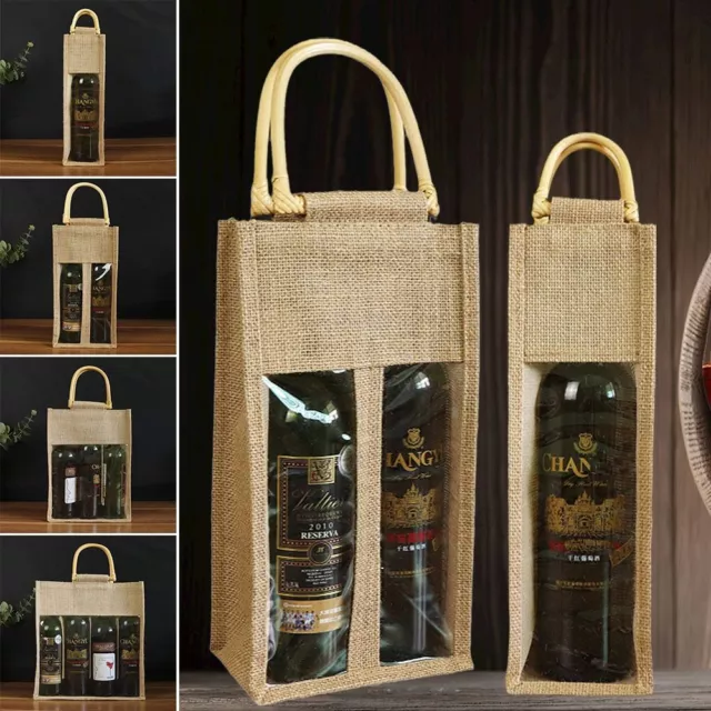 Bolsa reutilizable pequeñas botellas de vino bolsillo vino caja regalo