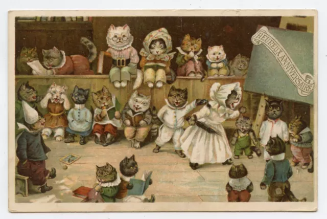 LOUIS WAIN non signé. Chats humanisés . Cats  . Katze . Gato