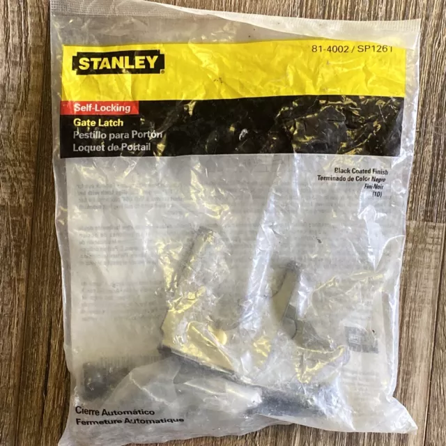 NEW Stanley Self-Locking Black Coated Finish Gate Latch Number 81-4002/SP1261