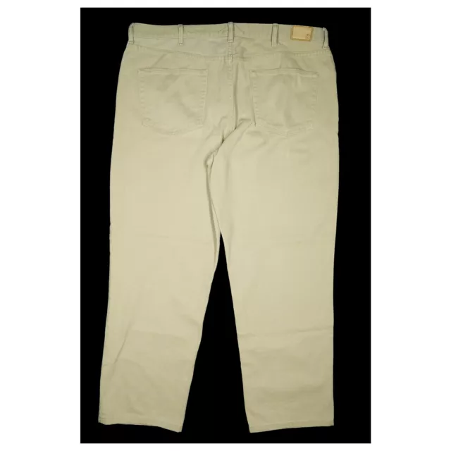 Pantaloni jeans uomo Lands' End straight regular taglia 58 XXXL W42 L30 beige taglia grande 3