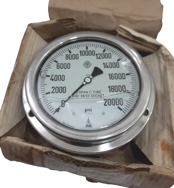 MCDANIEL S23025 06 CLT PRESSURE Gauge 0 20000 Psi Stainless Oil Filled mcdaniel-s23025-06-clt-pressure-gauge-0-20000-psi-stainless-oil-filled