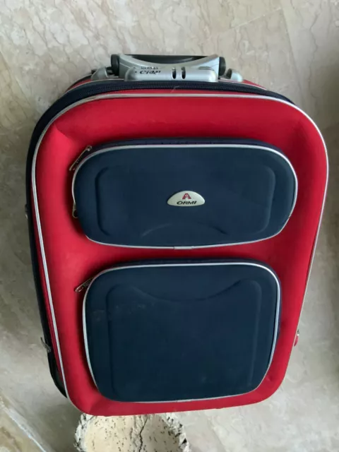 Jolie Petite Valise Toile Marine & Rouge