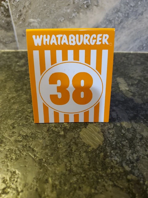 WHATABURGER TABLE TENT No. 38 Place CARD TEXAS HAMBURGER RESTAURANT #38