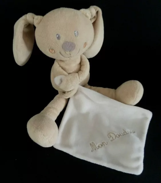 P5. Mon Doudou Peluche Pommette Lapin Beige Mouchoir Blanc - Tbe