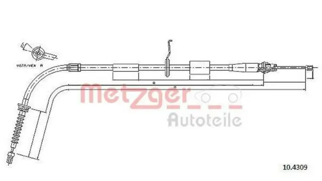 METZGER Câble de frein à main Câble De Frein à Main 10.4309 arrière gauche