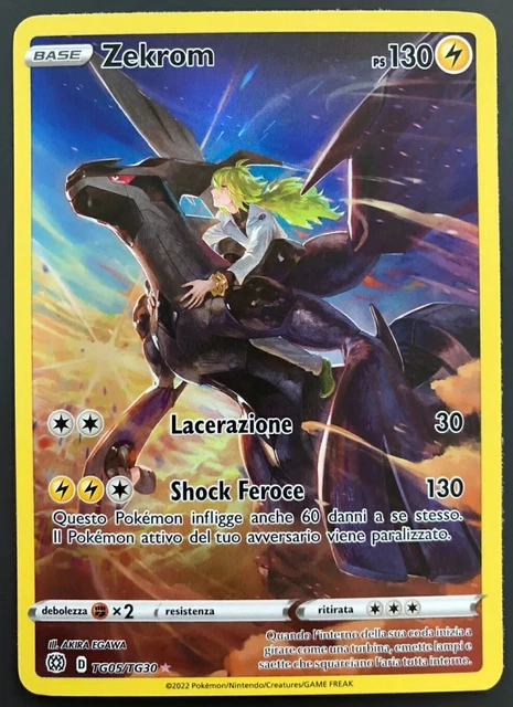 CARTA POKEMON ZEKROM FULL ART 114/114 BIANCO E NERO ITA BUONA