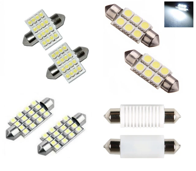 2x LED Nummernschildbeleuchtung 38/39 Mm – Weiß, Für Kennzeichenlicht