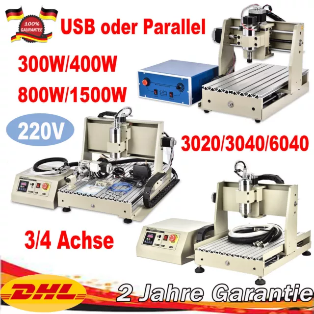 3/4 Achse CNC 6040 Graviermaschine Router Fräsmaschine Graviergerät DIY Engraver